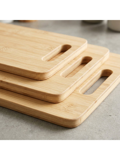 Xovao Bamboo Cutting Board Set of 3 Graduated Sizes - Detail view